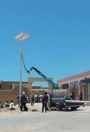 Pôle de 8.5m de plaque de 50w tout en deux réverbères solaires au Cameroun